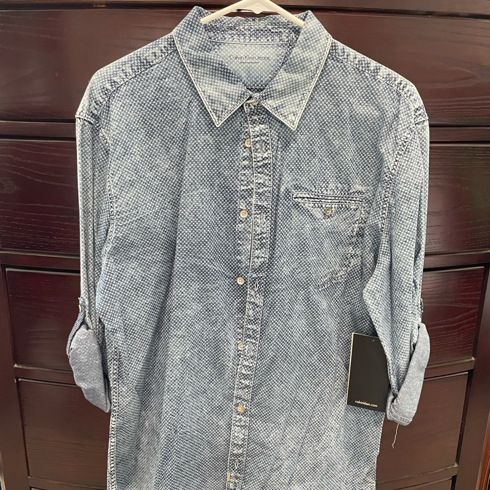Brand new Calvin Klein Jean denim shirt long sleeve button down